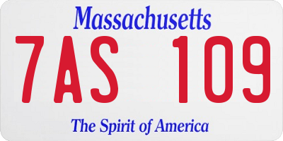 MA license plate 7AS109