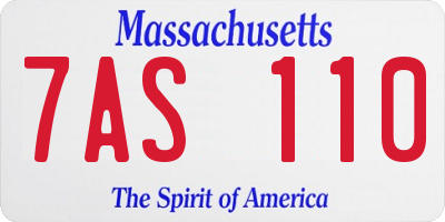 MA license plate 7AS110