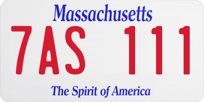 MA license plate 7AS111