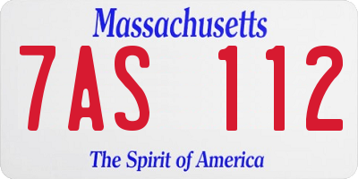 MA license plate 7AS112