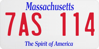 MA license plate 7AS114