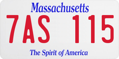 MA license plate 7AS115