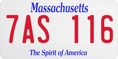 MA license plate 7AS116