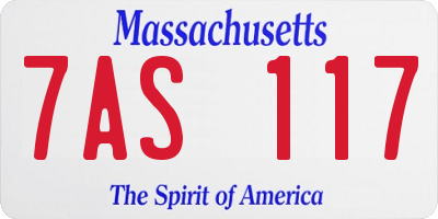 MA license plate 7AS117