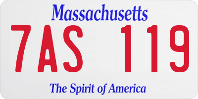 MA license plate 7AS119