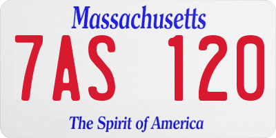 MA license plate 7AS120