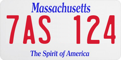 MA license plate 7AS124