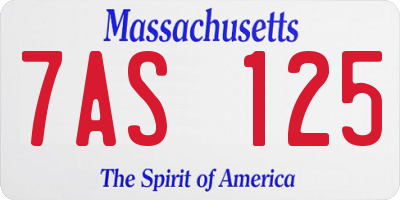 MA license plate 7AS125