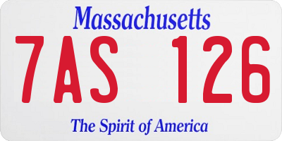MA license plate 7AS126