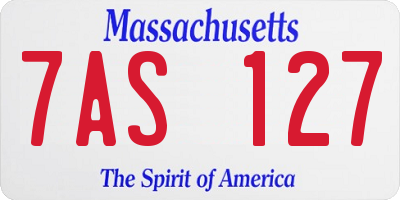 MA license plate 7AS127