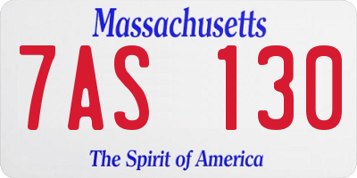 MA license plate 7AS130