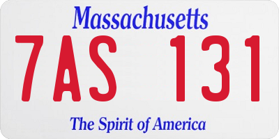 MA license plate 7AS131