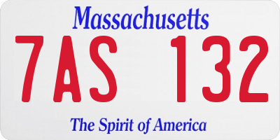MA license plate 7AS132