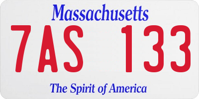 MA license plate 7AS133