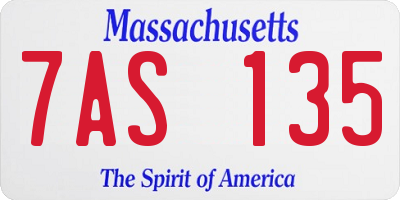 MA license plate 7AS135