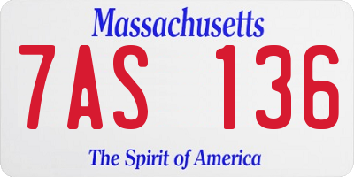 MA license plate 7AS136