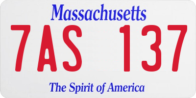 MA license plate 7AS137