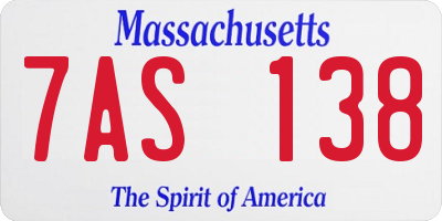MA license plate 7AS138