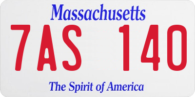 MA license plate 7AS140