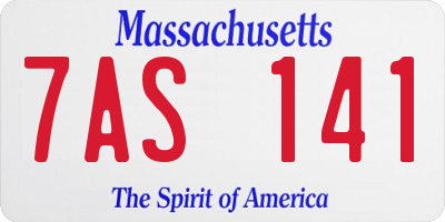 MA license plate 7AS141