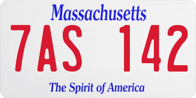 MA license plate 7AS142