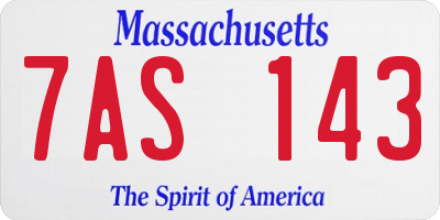 MA license plate 7AS143