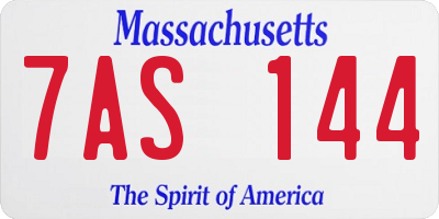 MA license plate 7AS144