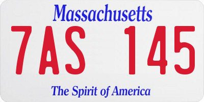 MA license plate 7AS145