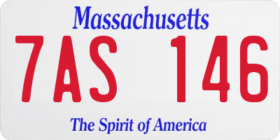 MA license plate 7AS146