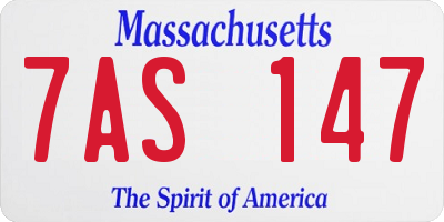 MA license plate 7AS147