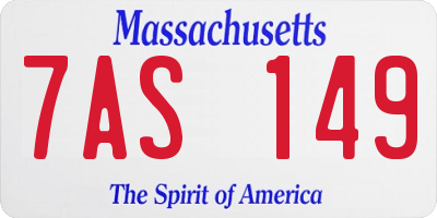 MA license plate 7AS149