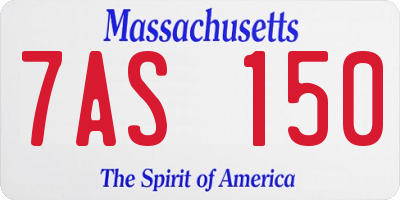 MA license plate 7AS150