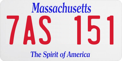 MA license plate 7AS151