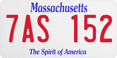 MA license plate 7AS152