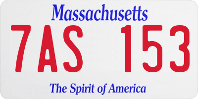 MA license plate 7AS153
