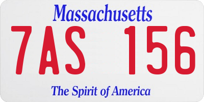 MA license plate 7AS156