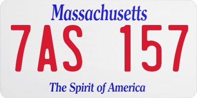 MA license plate 7AS157
