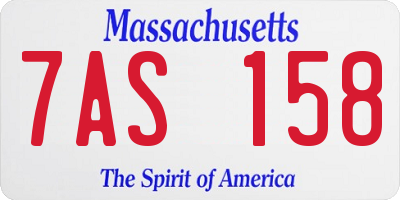 MA license plate 7AS158