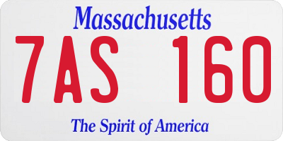 MA license plate 7AS160