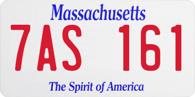 MA license plate 7AS161