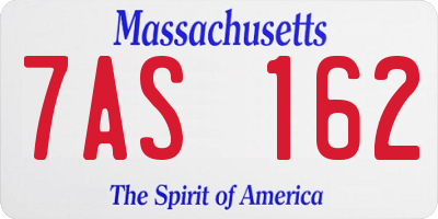 MA license plate 7AS162