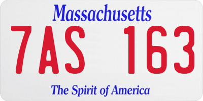 MA license plate 7AS163