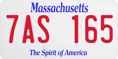 MA license plate 7AS165