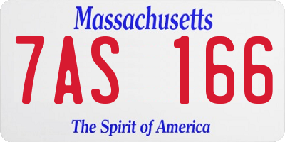 MA license plate 7AS166