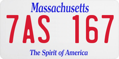 MA license plate 7AS167