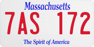MA license plate 7AS172