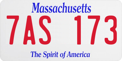 MA license plate 7AS173