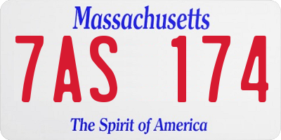 MA license plate 7AS174