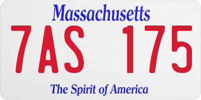 MA license plate 7AS175
