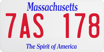 MA license plate 7AS178